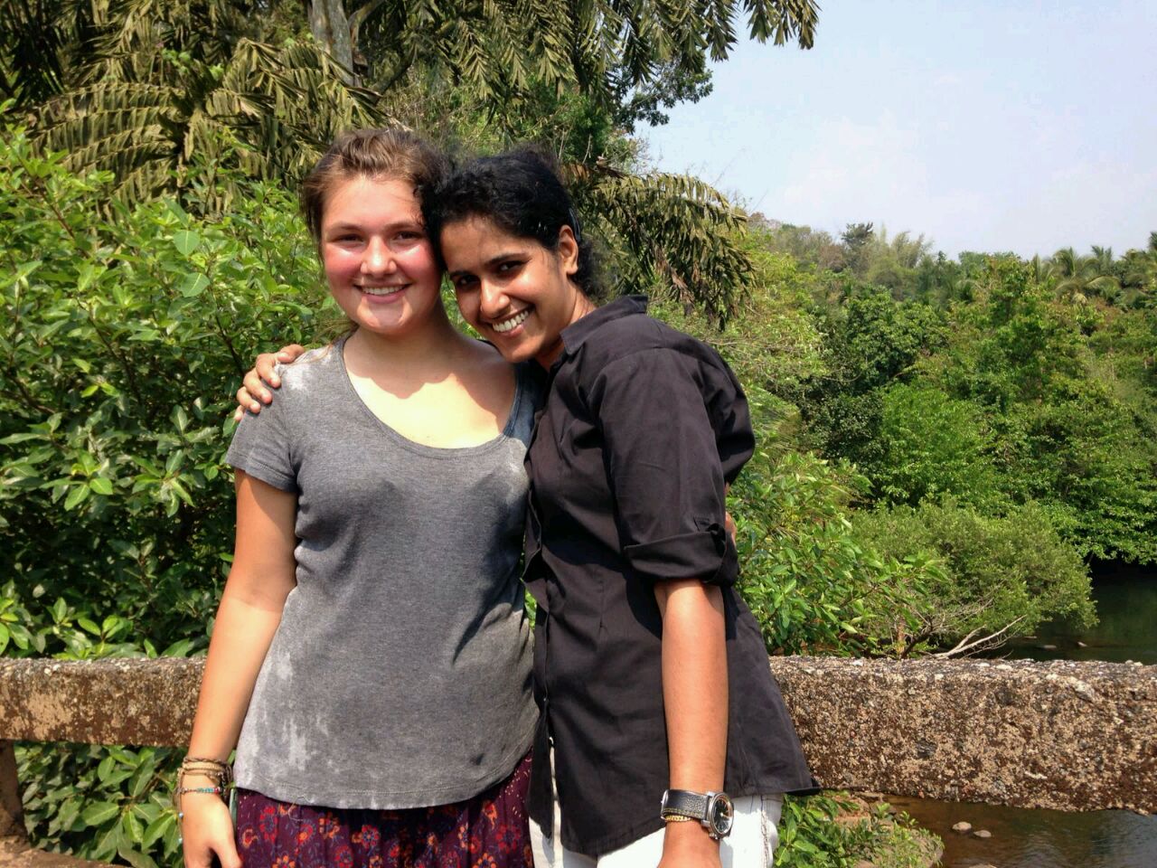 Ann with Fabiya in Janakikkadu; photo by Shifarath. 